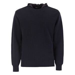 Herno Men Resort Double Cotton Knit And Nylon Hoodie
